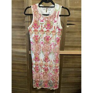 Magic Lined Embroidered Dress White Girls Size Medium